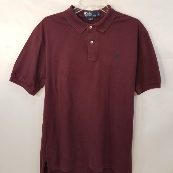 Polo Ralph Lauren Polo Shirt Maroon Burgundy Large - Picture 11 of 16
